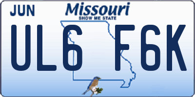 MO license plate UL6F6K