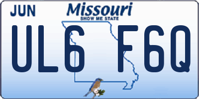 MO license plate UL6F6Q