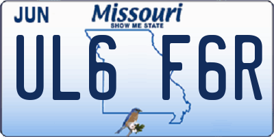 MO license plate UL6F6R