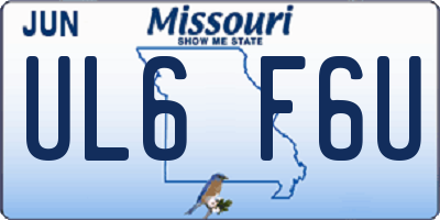 MO license plate UL6F6U