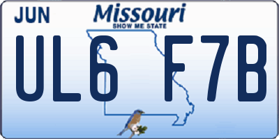 MO license plate UL6F7B