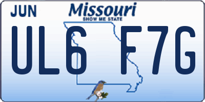 MO license plate UL6F7G