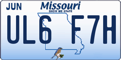 MO license plate UL6F7H
