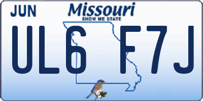 MO license plate UL6F7J