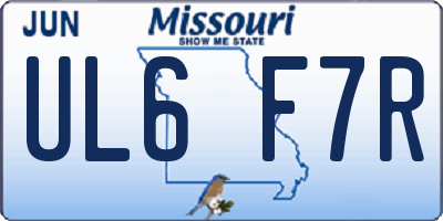 MO license plate UL6F7R