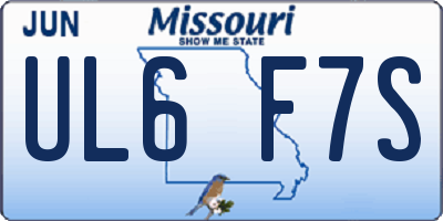 MO license plate UL6F7S
