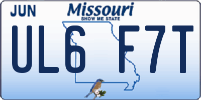 MO license plate UL6F7T