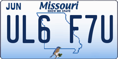 MO license plate UL6F7U