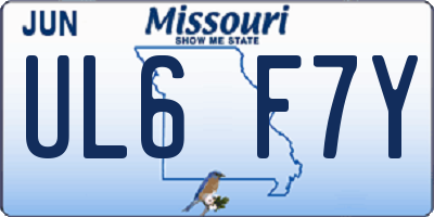 MO license plate UL6F7Y