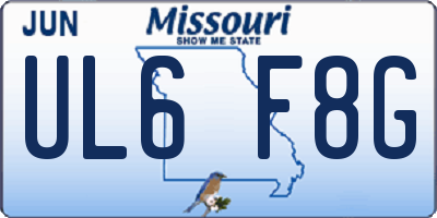 MO license plate UL6F8G