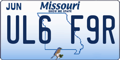 MO license plate UL6F9R