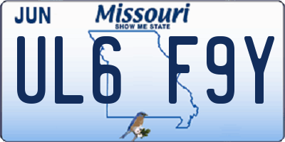 MO license plate UL6F9Y
