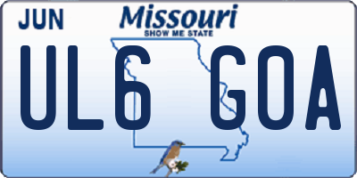 MO license plate UL6G0A