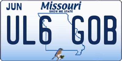 MO license plate UL6G0B