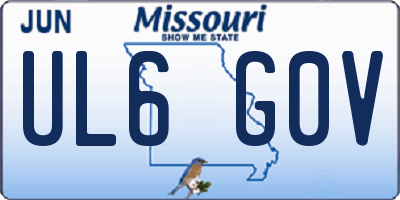 MO license plate UL6G0V