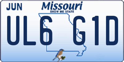 MO license plate UL6G1D