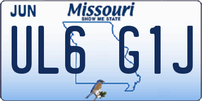 MO license plate UL6G1J