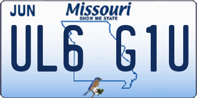 MO license plate UL6G1U