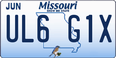 MO license plate UL6G1X