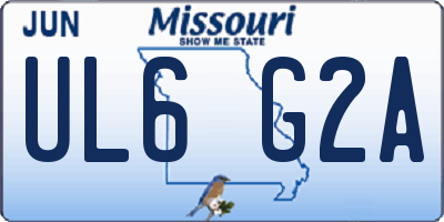 MO license plate UL6G2A
