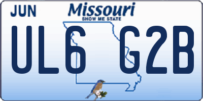 MO license plate UL6G2B