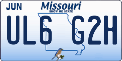 MO license plate UL6G2H