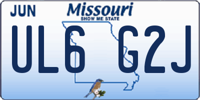 MO license plate UL6G2J