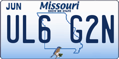 MO license plate UL6G2N
