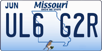 MO license plate UL6G2R