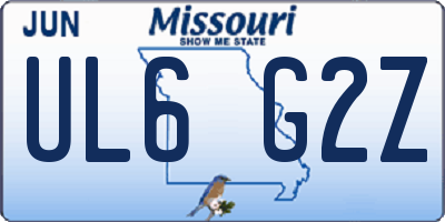 MO license plate UL6G2Z