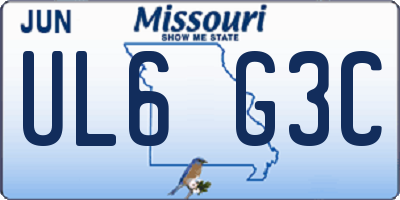 MO license plate UL6G3C