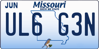 MO license plate UL6G3N