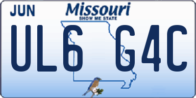 MO license plate UL6G4C