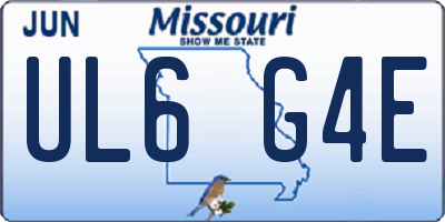 MO license plate UL6G4E