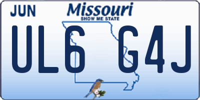 MO license plate UL6G4J