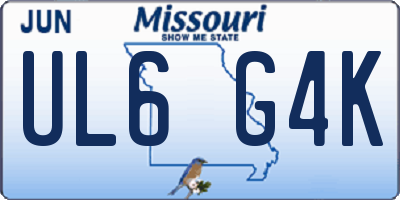 MO license plate UL6G4K