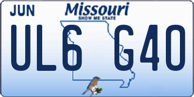 MO license plate UL6G4O