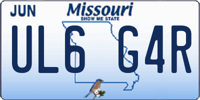 MO license plate UL6G4R