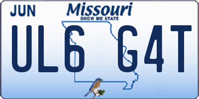 MO license plate UL6G4T