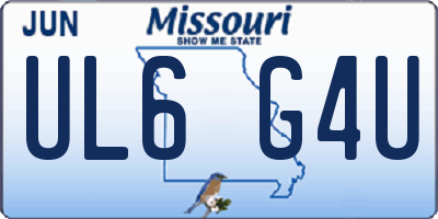 MO license plate UL6G4U