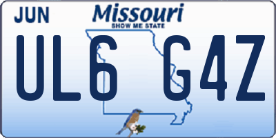 MO license plate UL6G4Z