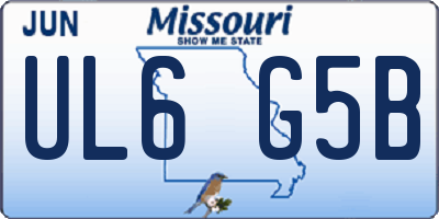 MO license plate UL6G5B