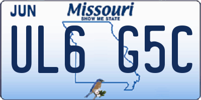 MO license plate UL6G5C
