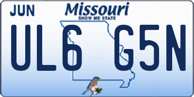 MO license plate UL6G5N