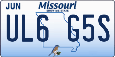 MO license plate UL6G5S