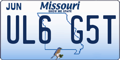 MO license plate UL6G5T