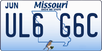MO license plate UL6G6C