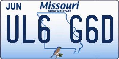 MO license plate UL6G6D