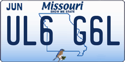 MO license plate UL6G6L