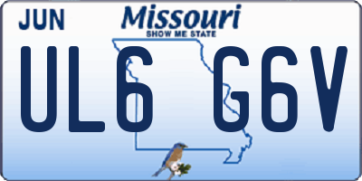MO license plate UL6G6V